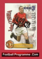 Manchester United John O’Shea Autographed Signed Football Card Man Utd
