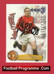Manchester United John O’Shea Autographed Signed Football Card Man Utd