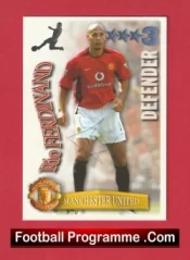 Manchester United Rio Ferdinand Autographed Signed Football Card Man Utd