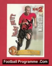 Manchester United Nicky Butt Autographed Signed Football Card Man Utd