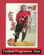 Manchester United Nicky Butt Autographed Signed Football Card Man Utd
