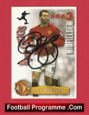 Manchester United Ryan Giggs Autographed Signed Football Card Man Utd