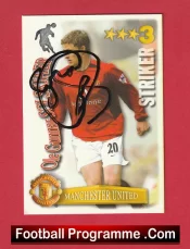 Manchester United Ole Gunnar Solskjaer Autographed Signed Football Card Man Utd