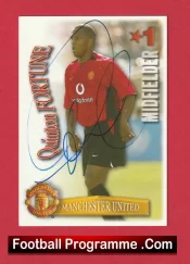 Manchester United Quinton Fortune Autographed Signed Football Card Man Utd
