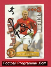 Manchester United Paul Scholes Autographed Signed Football Card Man Utd
