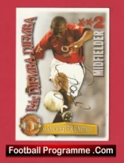 Manchester United Eric Djemba Djemba Autographed Signed Football Card Man Utd