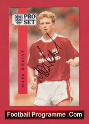 Manchester United Mark Robins Autographed Signed Football Card Man Utd