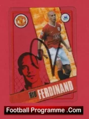 Manchester United Rio Ferdinand Autographed Signed Football Card Man Utd