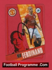 Manchester United Rio Ferdinand Autographed Signed Football Card Man Utd