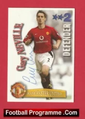 Manchester United Gary Neville Autographed Signed Football Card Man Utd