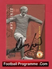 Manchester United Denis Law Autographed Signed Football Card Man Utd
