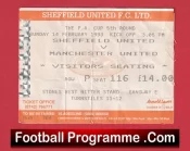 Sheffield United v Manchester United 1993 Ticket – Champions