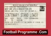 West Ham United v Manchester United 1996 – Match Ticket