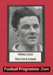 Manchester United Johnny Carey Signed Picture 1950s