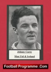 Manchester United Johnny Carey Signed Picture 1950s
