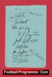 Bury Football Club Multi Autographed Signed 1946 1947