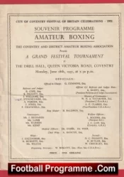 Coventry Amateur Boxing Festival The Drill Hall Queen Victoria Road 1951