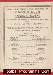 Coventry Amateur Boxing Festival The Drill Hall Queen Victoria Road 1951