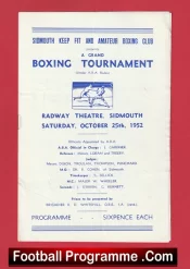 Sidmouth Amateur Boxing Club Radway Theatre – Boxing Tournament 1952