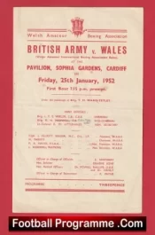 Wales v British Army Boxing Tournament Pavillion Sophia Gardens Cardiff 1952
