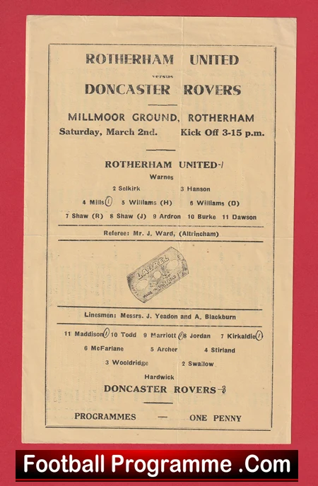 Rotherham United v Doncaster Rovers 1946 - 1940s - Image 2