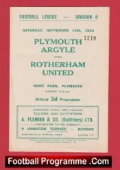 Plymouth Argyle v Rotherham United 1952