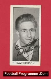 Everton Dave Hickson Signed Football Stars Card 1950s
