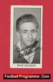 Everton Dave Hickson Signed Football Stars Card 1950s