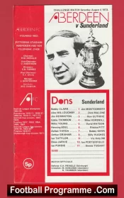 Aberdeen v Sunderland 1973 – Pre Season Friendly Game