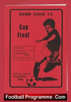 Airdrieonians Aidrie v Dundee 1984 - Second Eleven Cup Final - football programme