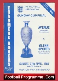 Avenue v Glenn Sports 1986 – Sunday Cup Final at Tranmere Rovers