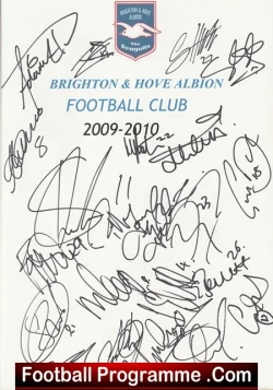 Brighton Hove Albion Football Club Multi Autographed Signed Team 2009 2010 - football programme