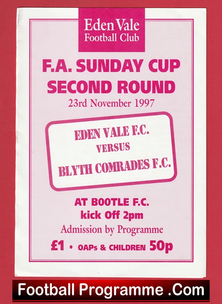 Eden Vale v Blyth Comrades 1997 - Sunday Cup - Image 2