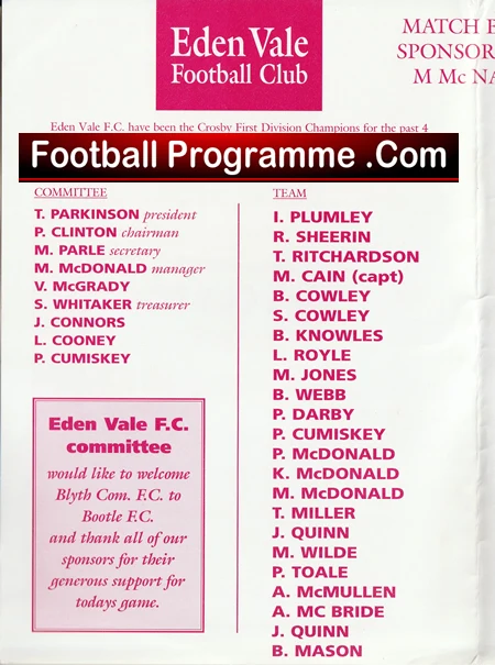 Eden Vale v Blyth Comrades 1997 - Sunday Cup - Image 3