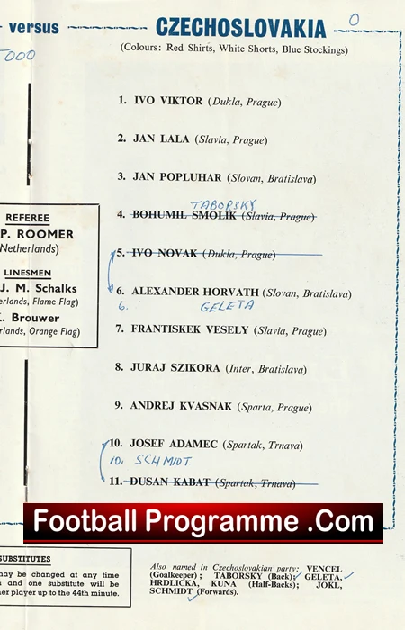 England v Czechoslovakia 1966 - Czech Football Team - Image 4