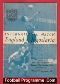 England v Yugoslavia 1950 – International Match at Arsenal