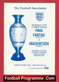 Fantail v Mackintosh 1981 – Sunday Cup Final at Tranmere Rovers