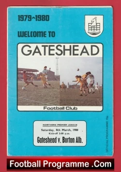 Gateshead v Burton Albion 1980 - football programme