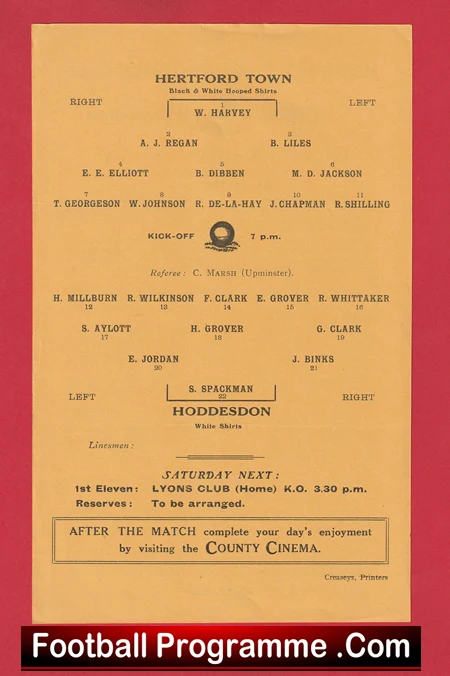 Hertford Town v Hoddesdon 1947 - Old Football Programme - Image 3