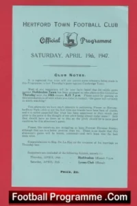 Hertford Town v Pinner 1947