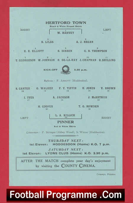 Hertford Town v Pinner 1947 - Image 3