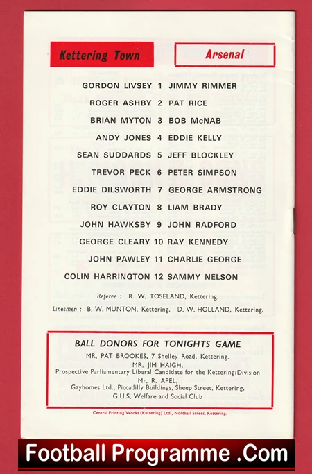 Kettering Town v Arsenal 1974 - Official Opening of New Stand - Image 3