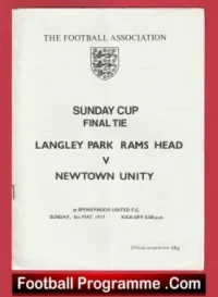Langley Park Rams Head v Newtown Unity 1977 – Sunday Cup Final
