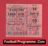 Leeds United v Everton 1968 – FA Cup Semi Final Old Trafford Ticket