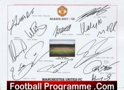 Manchester United Football Team Multi Autographed Signed Sheet 2007/08 + Ronaldo - football programme