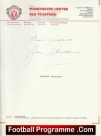 Manchester United Official Headed Letter by Gordon McQueen 1980s