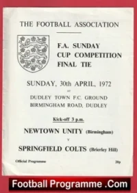 Newtown Unity v Springfield Colts 1972 – FA Sunday Cup Final Dudley