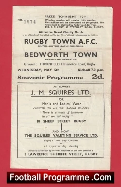 Rugby Town v Bedworth Town 1948 - 1940s Programme - rugby programme