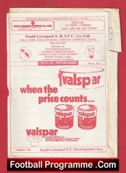 South Liverpool v Gateshead 1980 - football programme