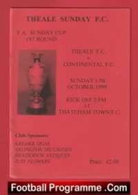 Theale v Continental 1999 – FA Sunday Cup Thatcham FC